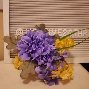 Floral Purple/Yellow Handmade Hair Clip